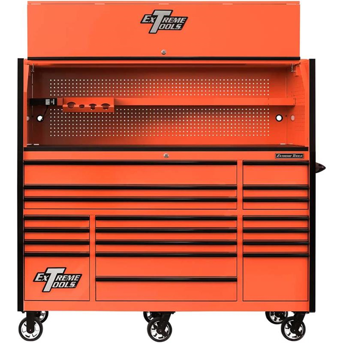 extreme-tools-RX-72inch-pro-hutch-_-19-drawer-cabinet-combo-orange-black-EXTRX7220HROK.png Extreme Tools RX 72" Pro Hutch & 19 Drawer Cabinet Combo, Orange, Black EXTRX7220HROK - Image 1
