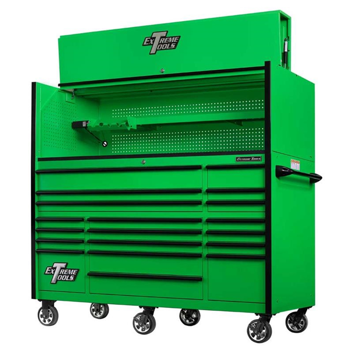 extreme-tools-RX-72inch-pro-hutch-_-19-drawer-roller-cab-combo-green-EXTRX7220HRGK.png Extreme Tools RX 72" Hutch & 19 Drawer Roller Cabinet Combo, Green EXTRX7220HRGK - Image 1