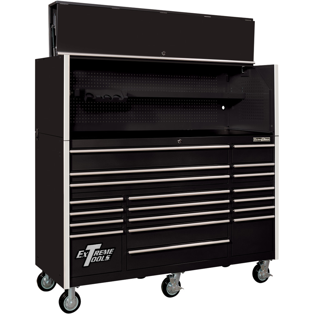 extreme-tools-RX-series-72inch-hutch-_-19-drawer-roller-cabinet-Combo-black-EXTRX7220HRKC.png Extreme Tools RX 72" Hutch & 19 Drawer Roller Cabinet Combo, Black EXTRX7220HRKC - Image 1
