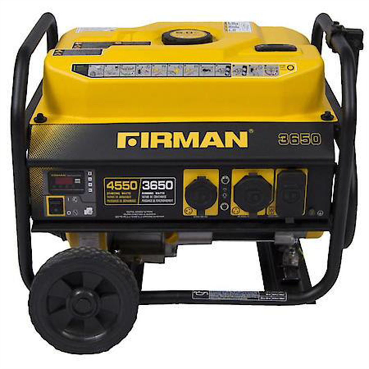 firman-4550-3650-watt-recoil-start-gas-portable-generatorcETL-certified-with-wheel-kit-FRGP03602.png Firman 4550/3650 Watt Recoil Start Gas Portable Generator cETL Certified With Wheel Kit FRGP03602 - Image 1