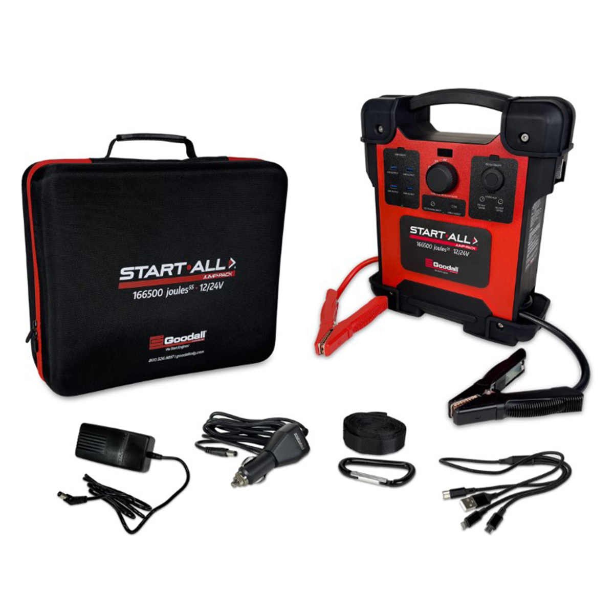 goodall-manufacturing-start-all-jump-starter-10000A-5000A-166500-joules-12V-24V-lithium-ion-GDLJP-12-24.png Goodall Manufacturing START-ALL Jump Starter 10000A/5000A 166500 Joules 12V/24V Lithium-Ion GDLJP-12-24 - Image 1