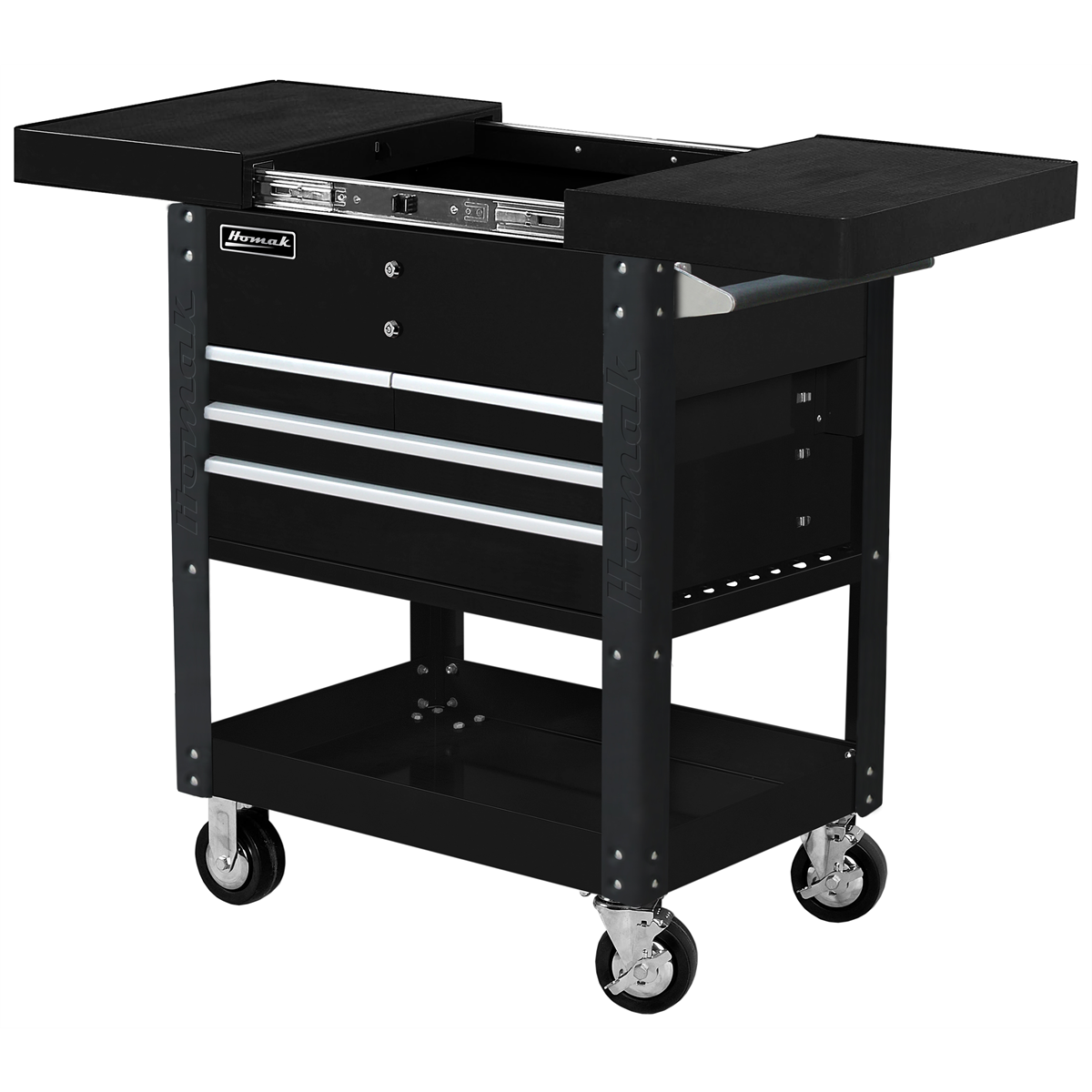 homak-manufacturing-35in-Pro-series-4-drawer-slide-top-service-cart-Blk-HOMBK06043500.png Homak Manufacturing 35" Pro Series 4-Drawer Slide-Top Service Cart Blk HOMBK06043500 - Image 1
