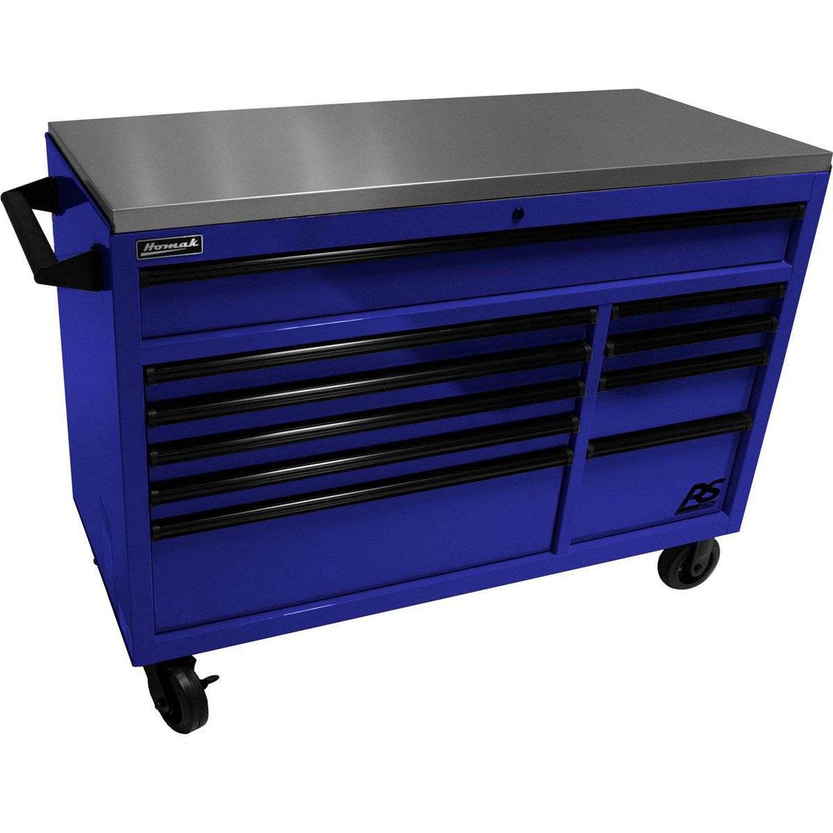 homak-manufacturing-54in-RSPro-rolling-workstation-with-stainless-steel-top-worksurface-blue-HOMBL04054014.png Homak Manufacturing 54" RSPro Rolling Workstation w/Stainless Steel Top Worksurface-Blue HOMBL04054014 - Image 1