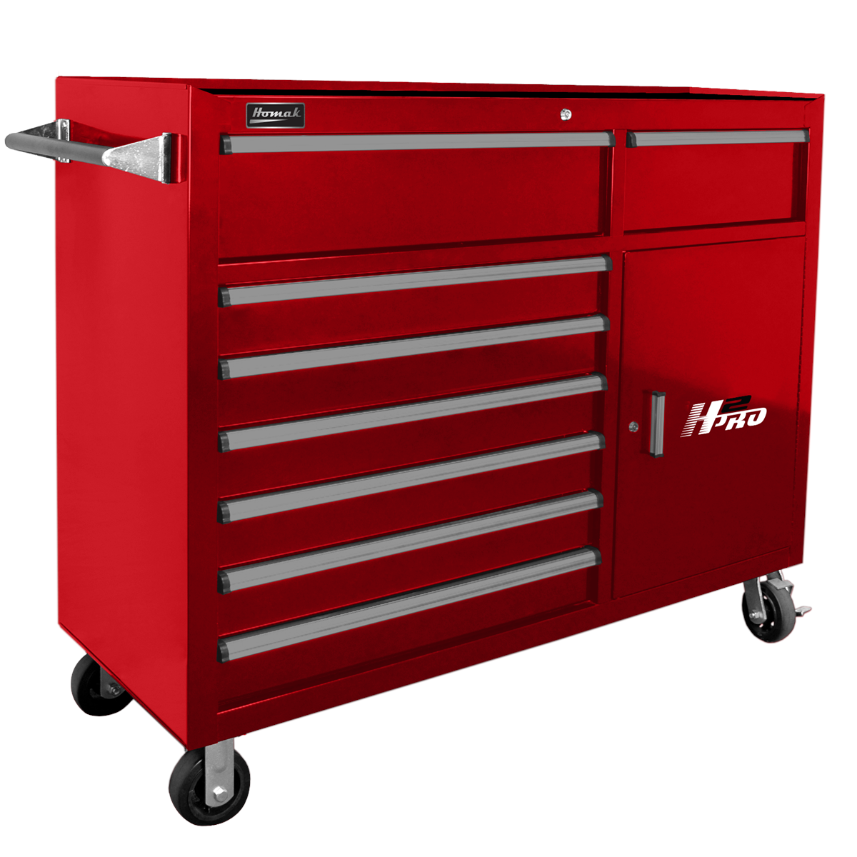 homak-manufacturing-56in-H2Pro-series-8-drawer-rolling-cabinet-red-HOMRD04056082.png Homak Manufacturing 56'' H2Pro Series 8 Drawer Rolling Cabinet, Red HOMRD04056082 - Image 1