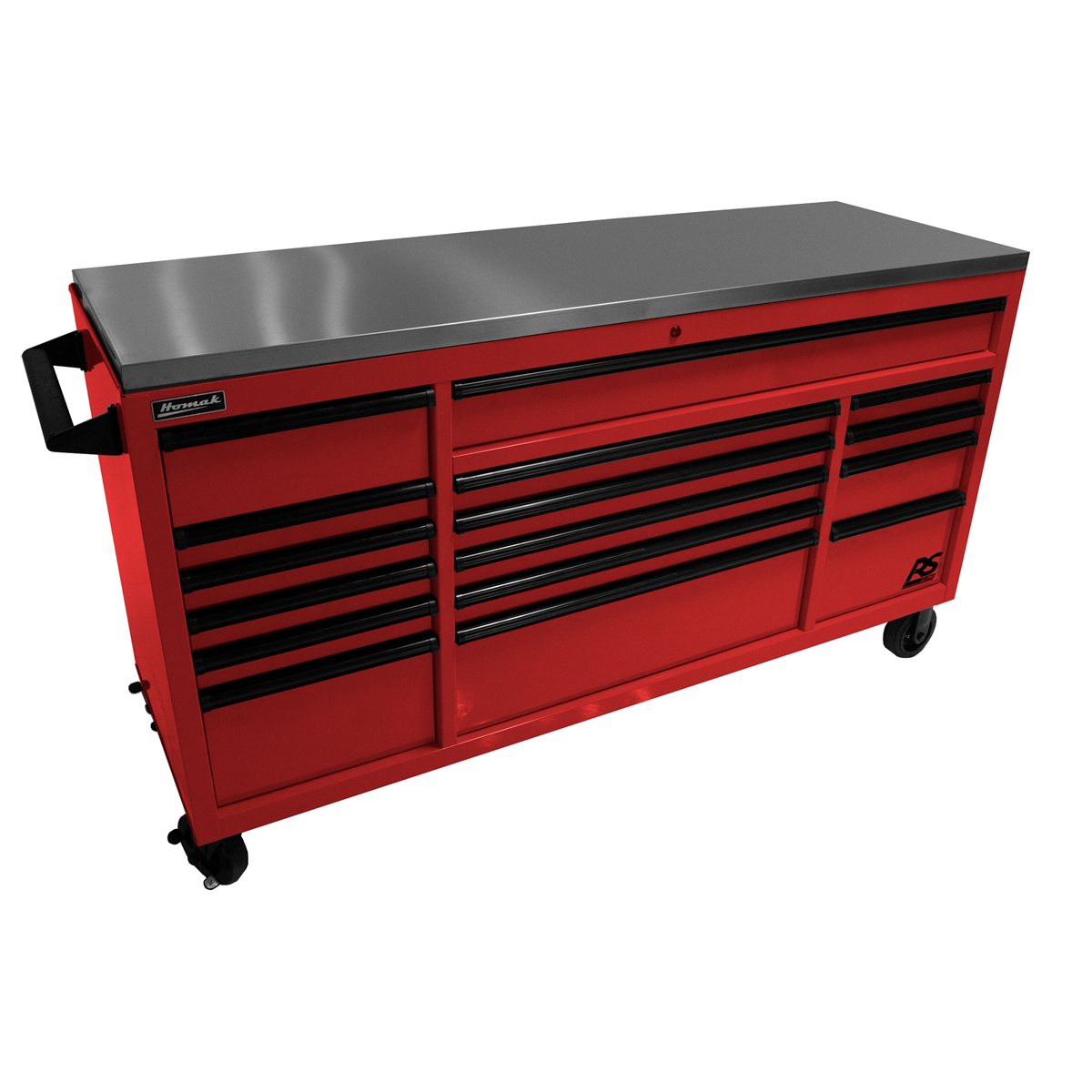 homak-manufacturing-72in-RS-roller-cabinet-red-stainless-steel-top-HOMRD04072164.png Homak Manufacturing 72" RS Roller Cabinet Red Stainless Steel Top HOMRD04072164 - Image 1