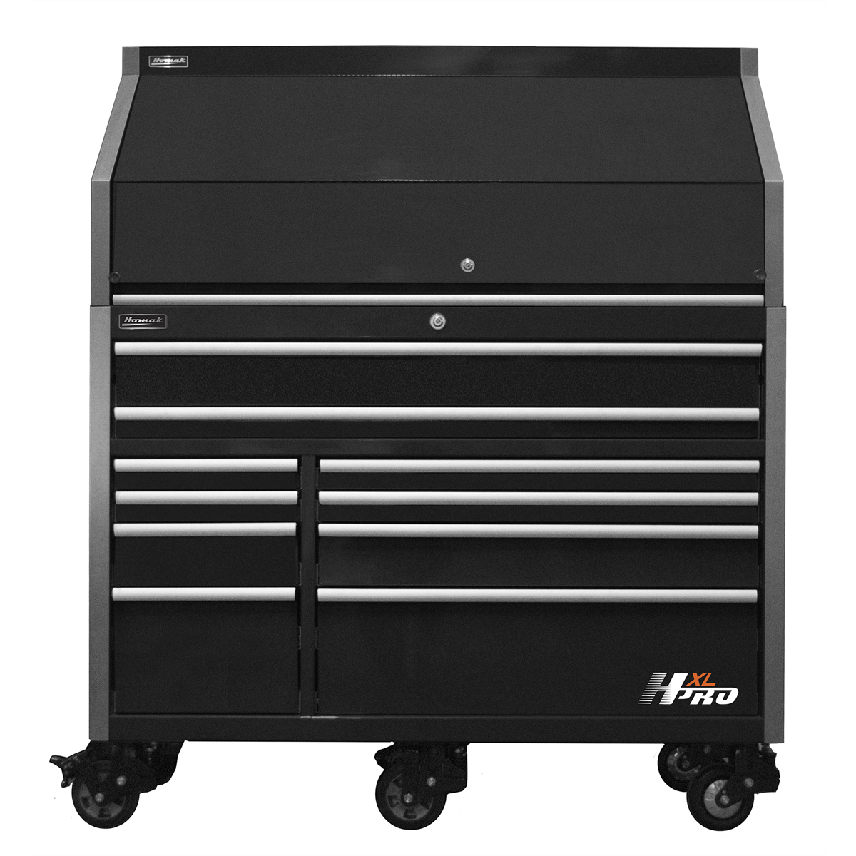 homak-manufacturing-HXL-pro-series-30in-deep-18-drawer-roller-cabinet-and-top-hutch-combo-black-HOMHX07060101.png Homak Manufacturing HXL Pro Series 30" Deep 18-Drawer Roller Cabinet and Top Hutch Combo - Black HOMHX07060101 - Image 1