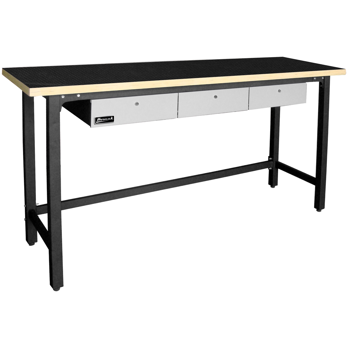 homak-manufacturing-steel-workbench-with-3-drawers-and-wood-top-HOMGS00579030.png Homak Manufacturing Steel Workbench with 3 Drawers and Wood Top HOMGS00579030 - Image 1