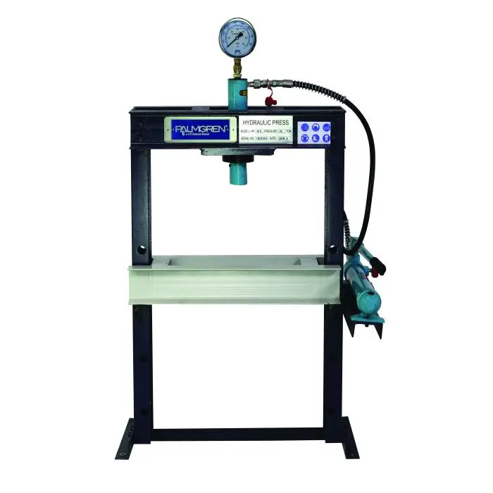 palmgren-hydraulic-press-10-ton-man-pump-60inches-9661611.jpg Palmgren 10-Ton Hydraulic Press – 60" Frame, Manual Pump | Model 9661611 - Image 1