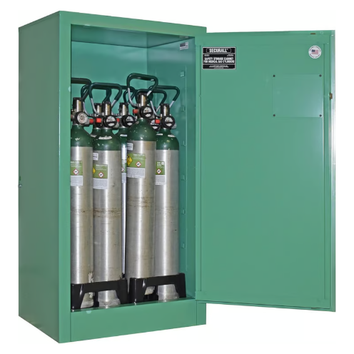 securall-12D-E-oxygen-cylinders-storage-cabinet-self-latch-standard-door-MG109.png Medical Gas Cylider Storage Cabinet | 12 Capacity | D,E Oxygen | Self-Latch | Securall - Image 1
