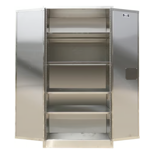 securall-31-cubic-feet-stainless-steel-industrial-storage-cabinet-self-latch-standard-door-100-SW-SS.png Industrial Storage Cabinet | 31 Cubic Feet | Stainless Steel | Self-Latch | Securall - Image 1