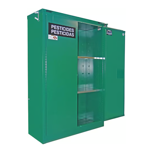 securall-45-gallon-pesticide-storage-cabinet-self-close-self-latch-safe-T-door-AG345.png Pesticide Storage Cabinet | 45 Gallon | 2 Shelves | 2 Doors | Self-Close | Self Latch |Safe-T-Door | Securall - Image 1
