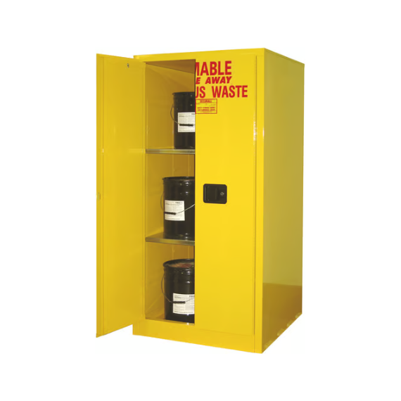 securall-60-gallon-hazardous-waste-storage-cabinet_-self-latch-standard-door-W1060-1.png Hazardous Waste Storage Cabinet | 60 Gallon | 2 Shelves | 2 Doors | Self Latch | Securall - Image 1