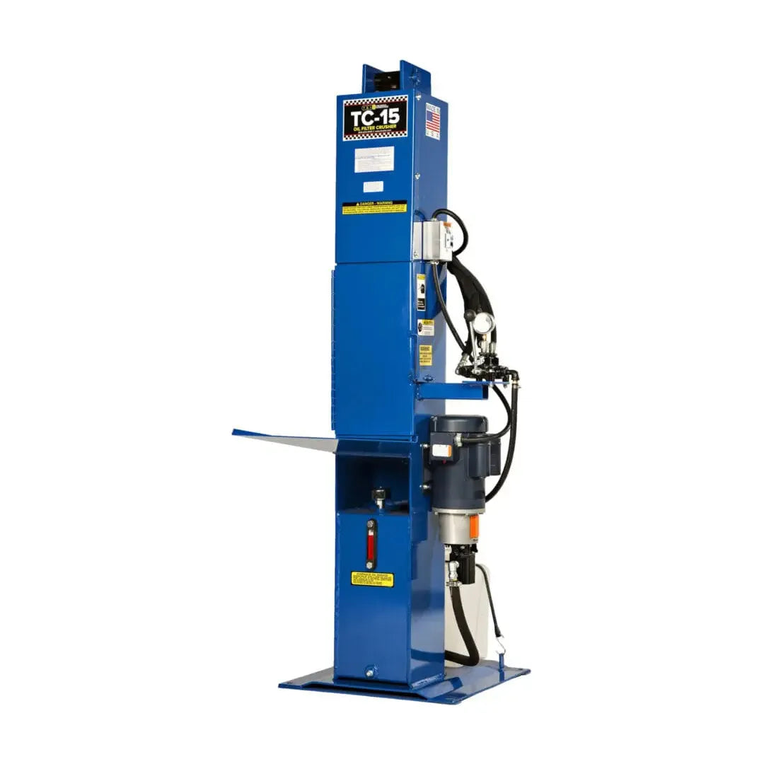 tire-service-international-9-x-16-crush-chamber-oil-filter-crusher-TC-15.jpg Oil Filter Crusher | 9'' x 16 '' Crush Chamber | TSI TC-15 - Image 1