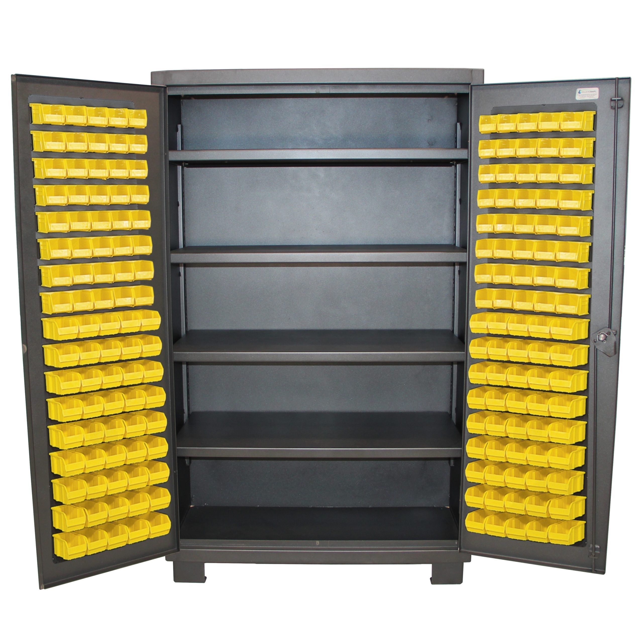 valley-craft-12-gauge-heavy-duty-cabinet-48x78inches-128bins-F89160VCGY.jpg Heavy Duty Cabinet | 48''×78''| 12 Gauge | (128) Bins | Valley Craft - Image 1