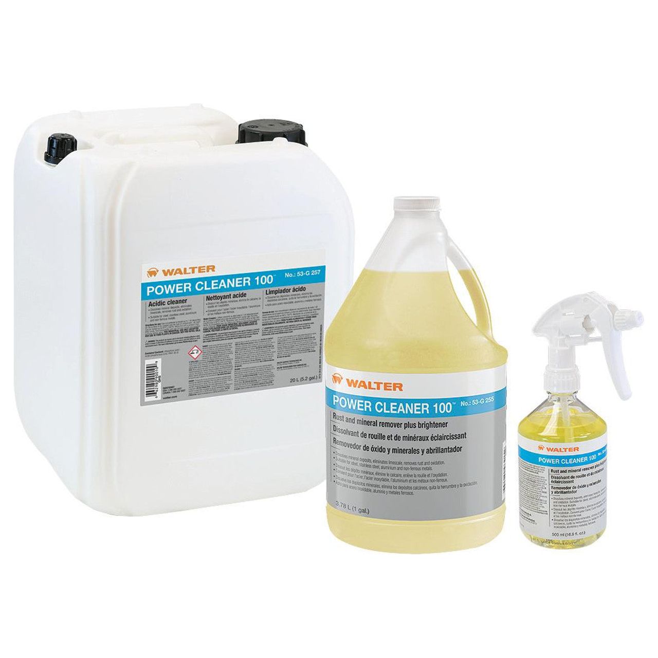 walter-surface-technologies-power-cleaner-208L-rust-and-mineral-remover-and-brightener-53G258.jpg Rust & Mineral Remover and Brightener | 208L | Walter Power Cleaner 100 53G258 - Image 1