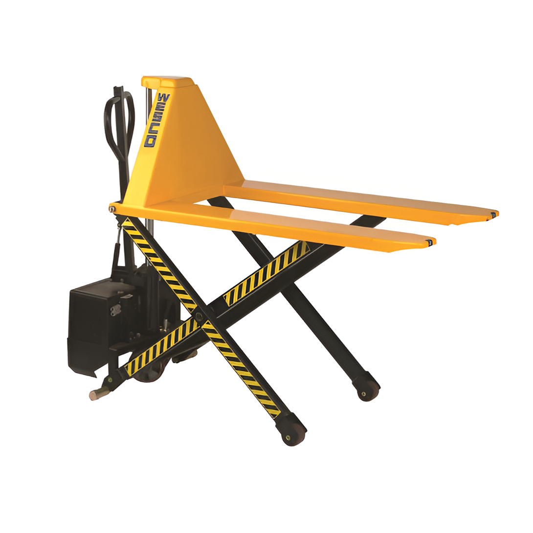 wesco-industrial-products-27x45inches-electric-high-lift-3000lb-capacity-272937.png Wesco Electric High-Lift Pallet Truck – 27″×45″, 3 000 lb Capacity | Model 272937 - Image 1