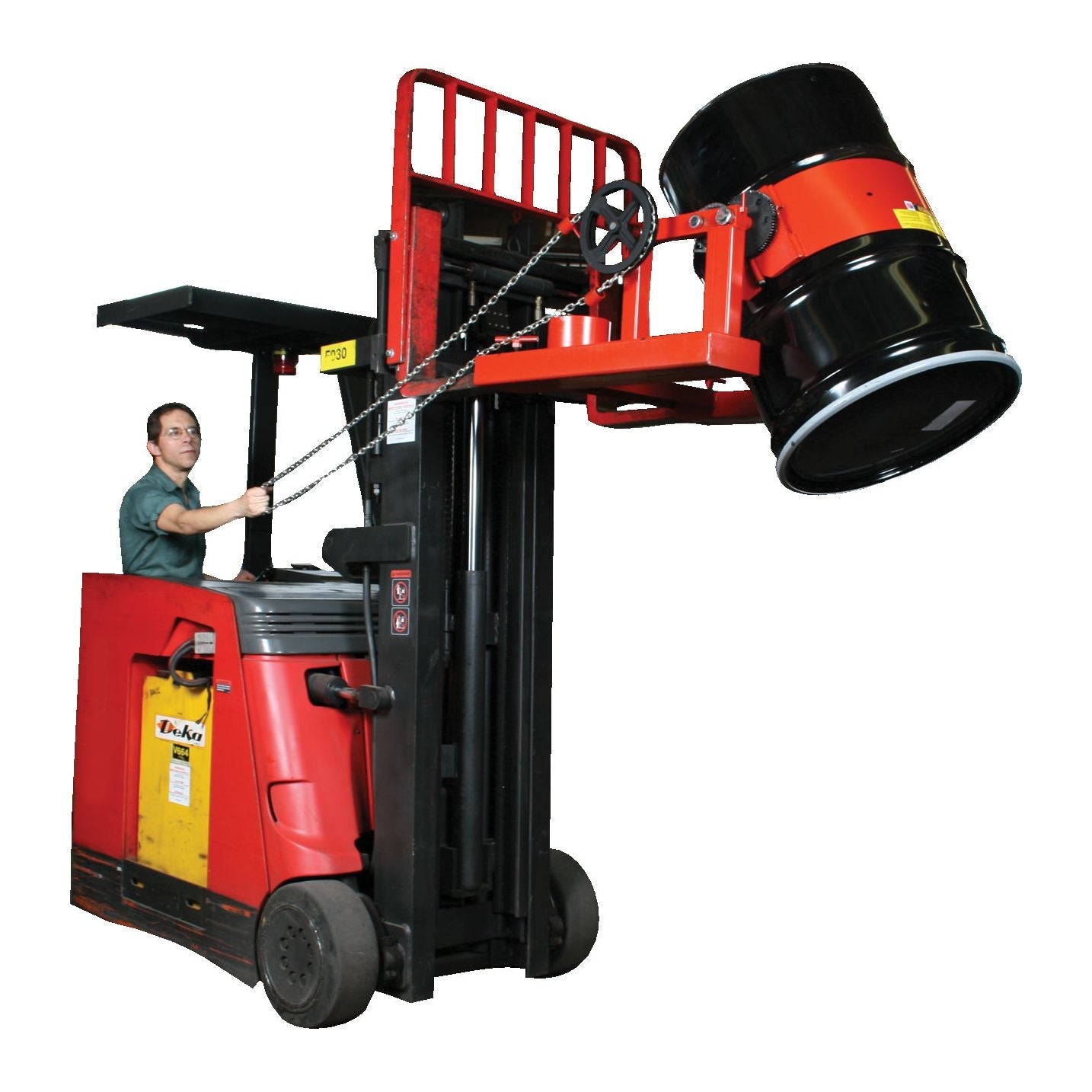 wesco-industrial-products-DGF-55-fork-truck-drum-lifter-tilter-800lb-cap-full-drum-240039-0.jpg Fork Truck Drum Lifter & Tilter | 800 lb Cap. Full Drum | Wesco Industrial Products - Image 1