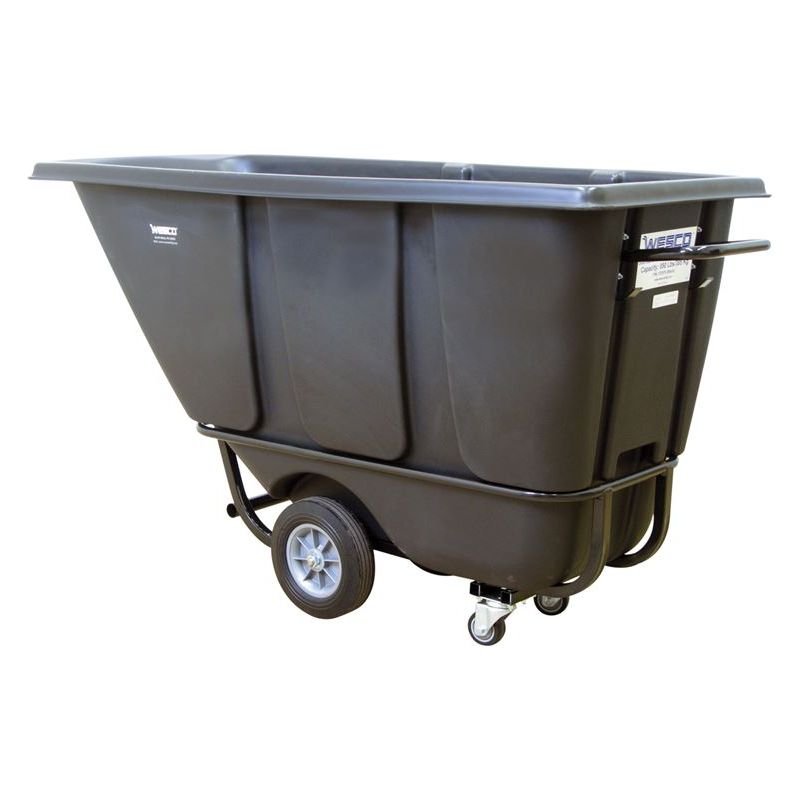 wesco-industrial-products-TILT-SD-1-2-BLK-10-heavy-duty-tilt-cart-1-2-cu-yd-272576.jpg Tilt Cart | 1/2 cu. yd | 850 lb Capacity | Wesco Industrial Products 272576 - Image 1