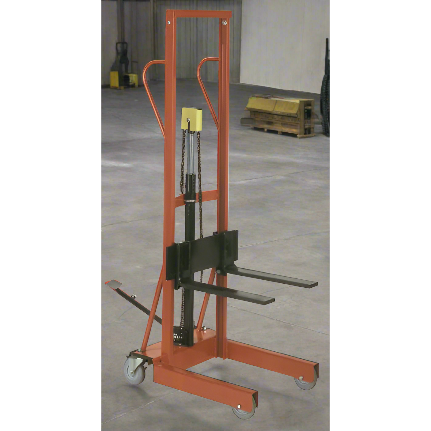 wesco-industrial-products-hydraulic-lite-lift-260151.png Wesco 260151 Hydraulic Lite‑Lift Pedalift – 500 lb Capacity, 19″ Forks & 54″ Lift - Image 1