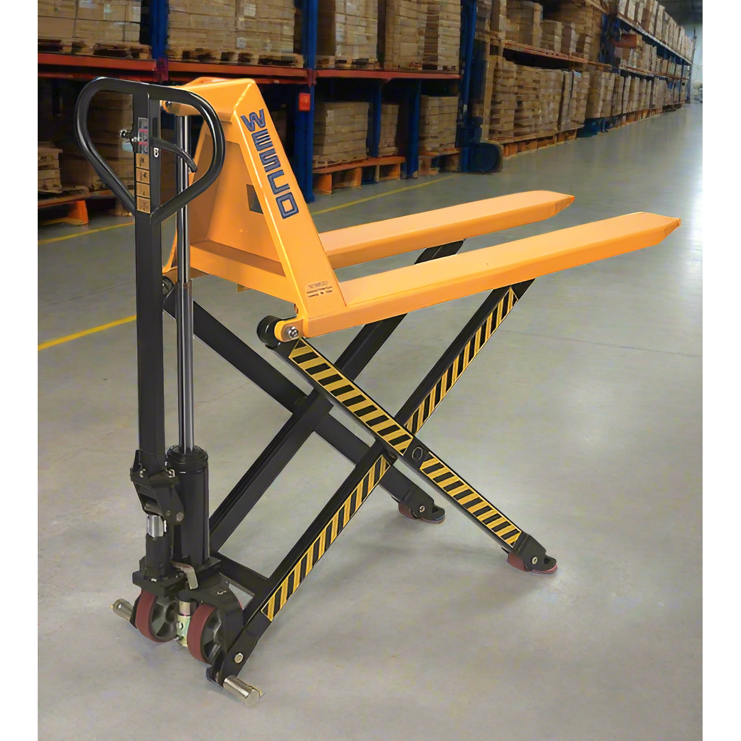 wesco-industrial-products-manual-high-lift-272754.png Wesco TSHL27 Manual Telescoping High‑Lift Pallet Truck – 2,200 lb, 27″×44.5″ Forks - Image 1