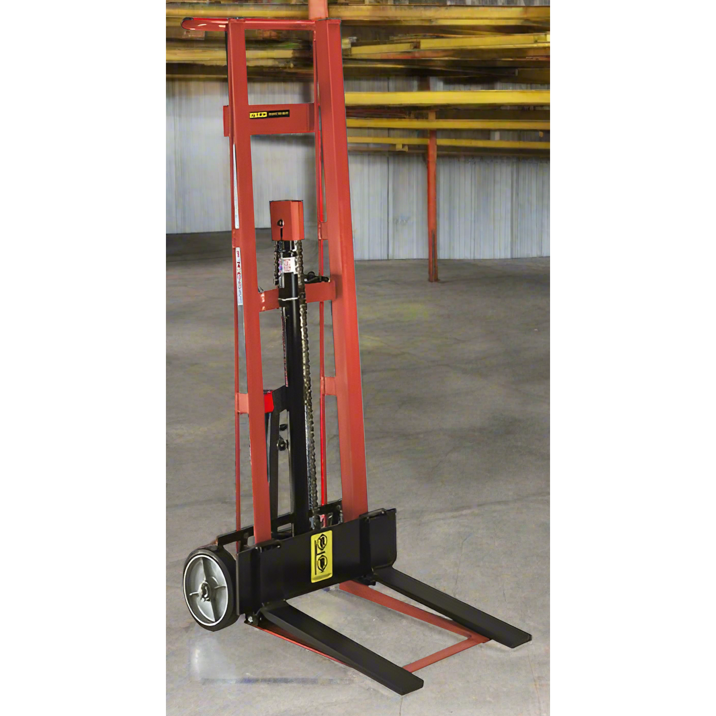wesco-industrial-products-two-wheeled-hydraulic-model-260007.png Wesco 2‑Wheel Hydraulic Pedalift PL‑54‑F – 750 lb, 3″×18″ Forks, 54″ Lift - Image 1