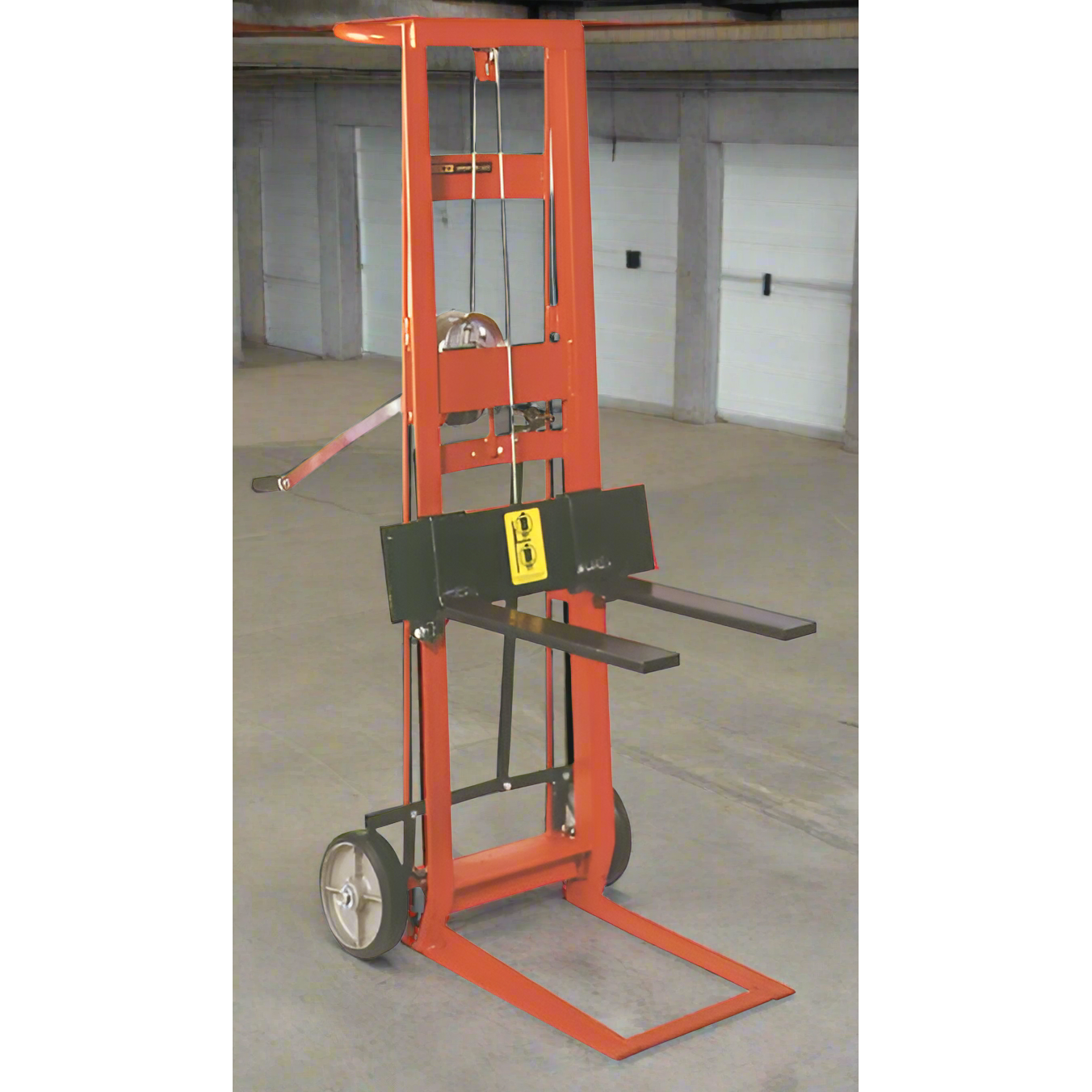 wesco-industrial-products-two-wheeled-winch-model-260019.png Wesco WPL‑54‑F Winch Pedalift – 750 lb, 3″×18″ Forks, 54″ Lift (Part 260019) - Image 1